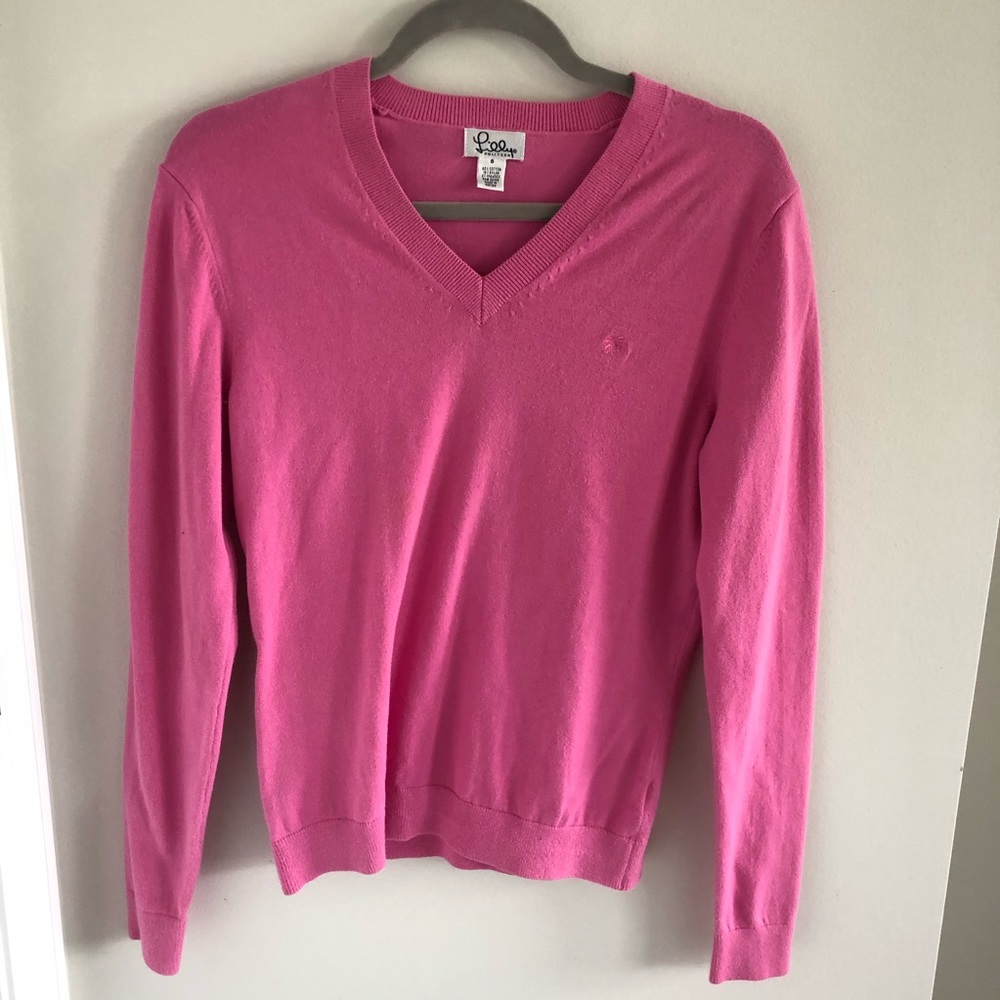 Lilly Pulitzer Pink V-Neck Sweater